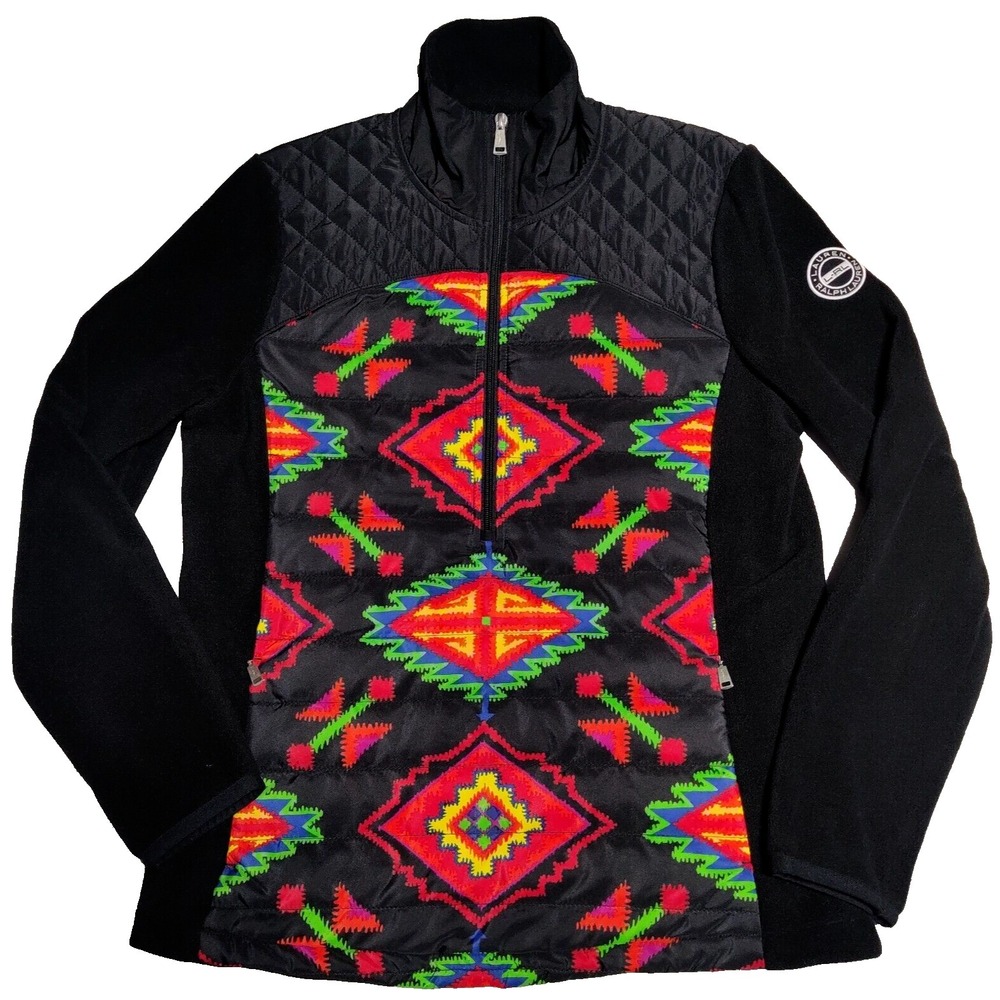 LAUREN ACTIVE RALPH LAUREN‎ AZTEC PRINT Women M/L Fleece 1/2 Zip Pullover